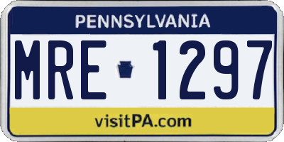 PA license plate MRE1297