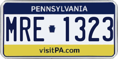 PA license plate MRE1323