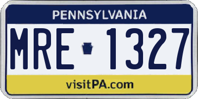 PA license plate MRE1327
