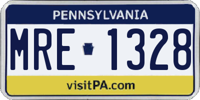 PA license plate MRE1328