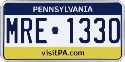 PA license plate MRE1330