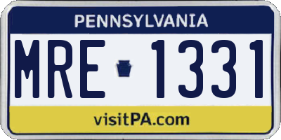 PA license plate MRE1331