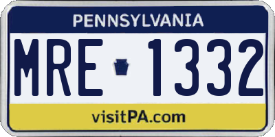 PA license plate MRE1332