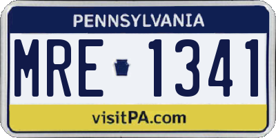 PA license plate MRE1341