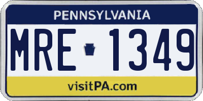 PA license plate MRE1349