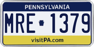 PA license plate MRE1379
