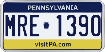 PA license plate MRE1390