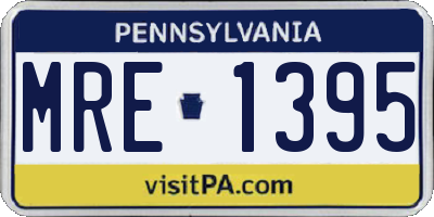 PA license plate MRE1395