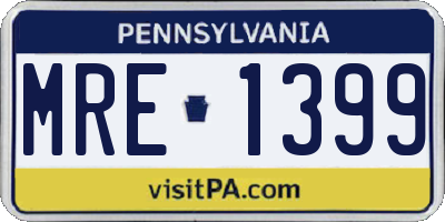 PA license plate MRE1399