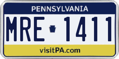 PA license plate MRE1411