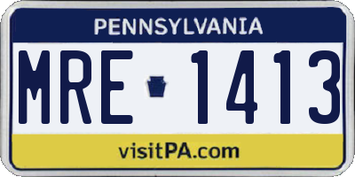 PA license plate MRE1413