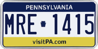 PA license plate MRE1415