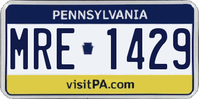 PA license plate MRE1429