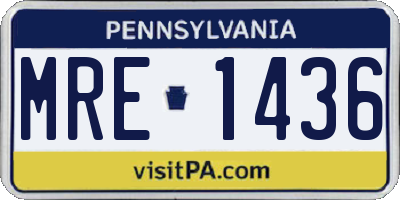 PA license plate MRE1436