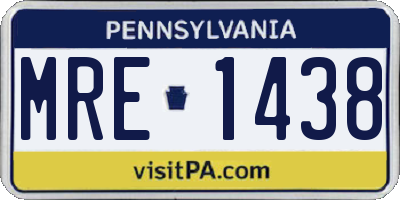 PA license plate MRE1438