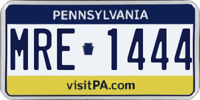 PA license plate MRE1444