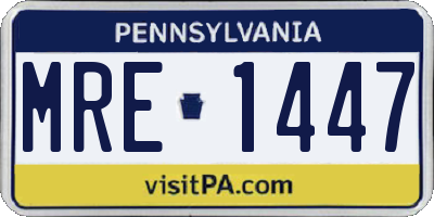 PA license plate MRE1447
