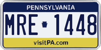 PA license plate MRE1448