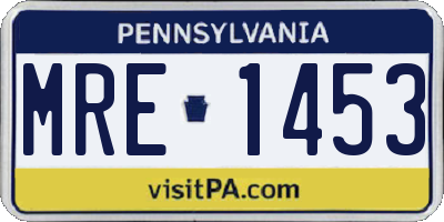 PA license plate MRE1453
