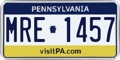 PA license plate MRE1457