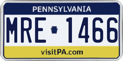 PA license plate MRE1466