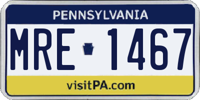 PA license plate MRE1467