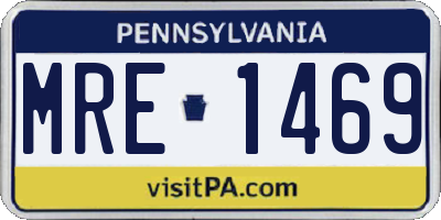 PA license plate MRE1469