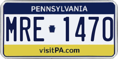 PA license plate MRE1470