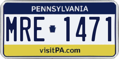 PA license plate MRE1471