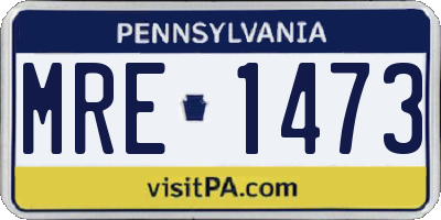 PA license plate MRE1473