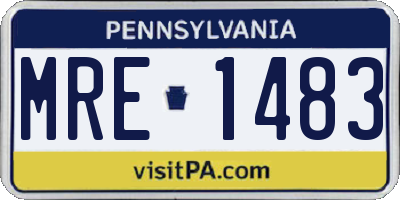 PA license plate MRE1483