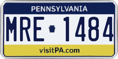 PA license plate MRE1484