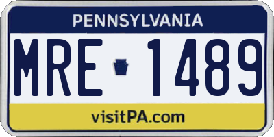 PA license plate MRE1489