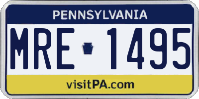 PA license plate MRE1495