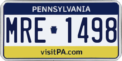 PA license plate MRE1498