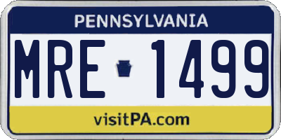 PA license plate MRE1499