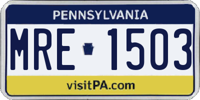 PA license plate MRE1503