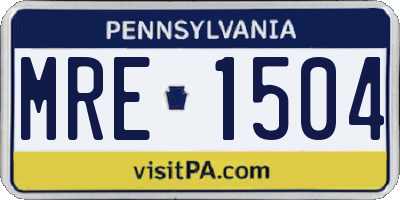 PA license plate MRE1504