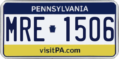 PA license plate MRE1506