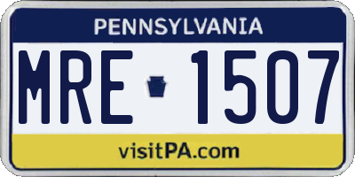 PA license plate MRE1507