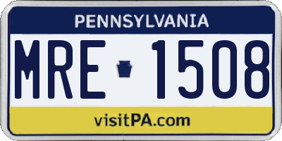 PA license plate MRE1508