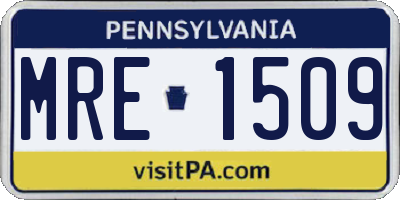 PA license plate MRE1509