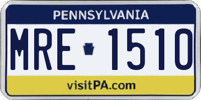 PA license plate MRE1510