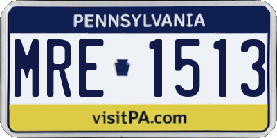 PA license plate MRE1513