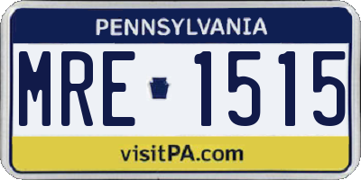 PA license plate MRE1515