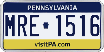 PA license plate MRE1516