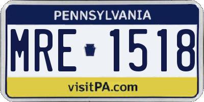 PA license plate MRE1518