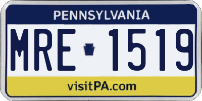 PA license plate MRE1519