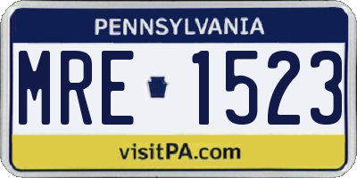 PA license plate MRE1523