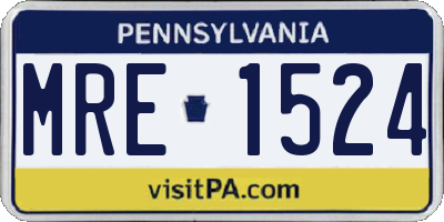 PA license plate MRE1524